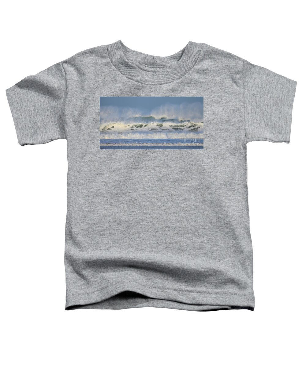Background Toddler T-Shirt featuring the photograph Wind swept waves by Nicholas Burningham