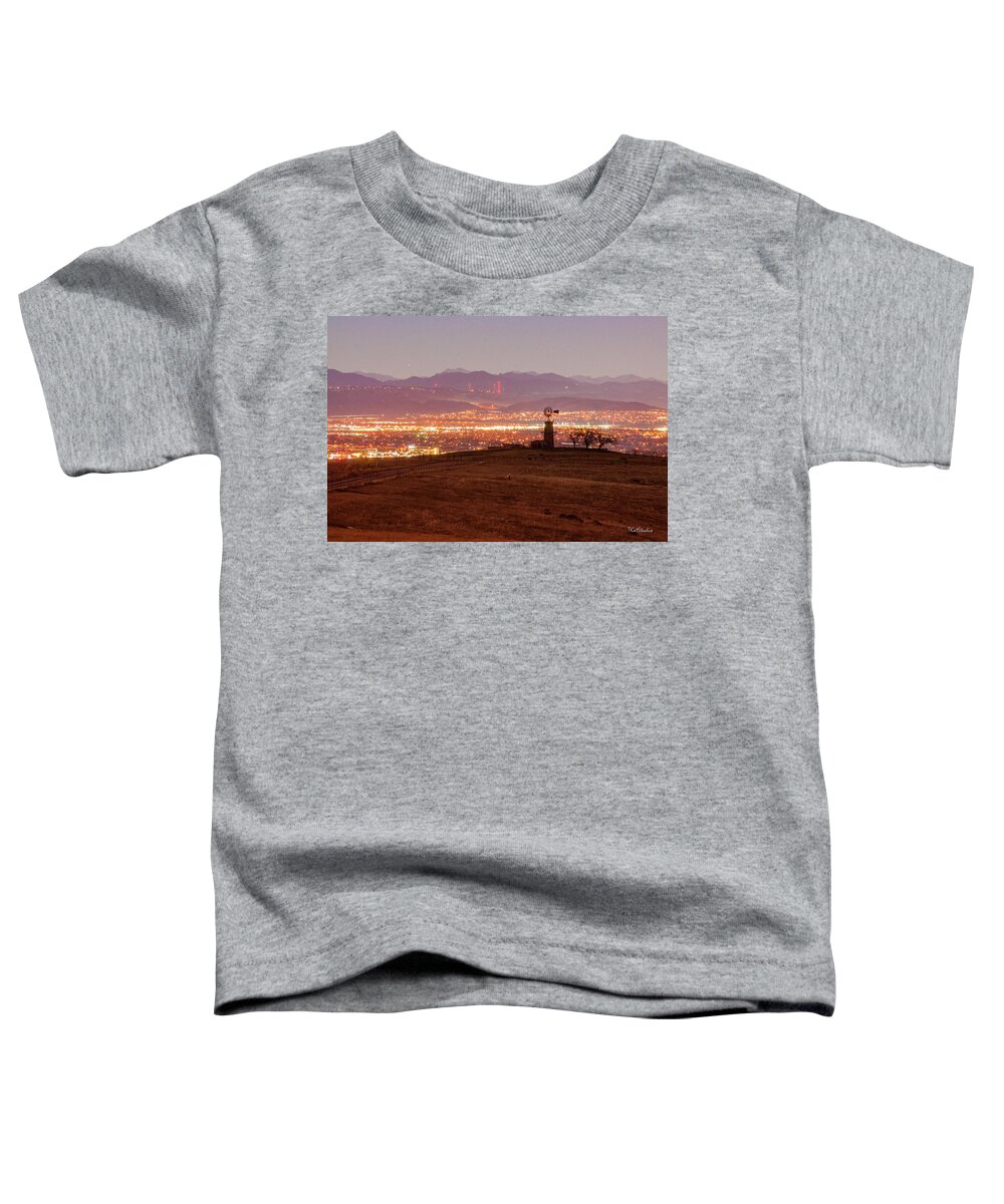 Windmill Toddler T-Shirt featuring the photograph Windmill at Night by Tim Kathka