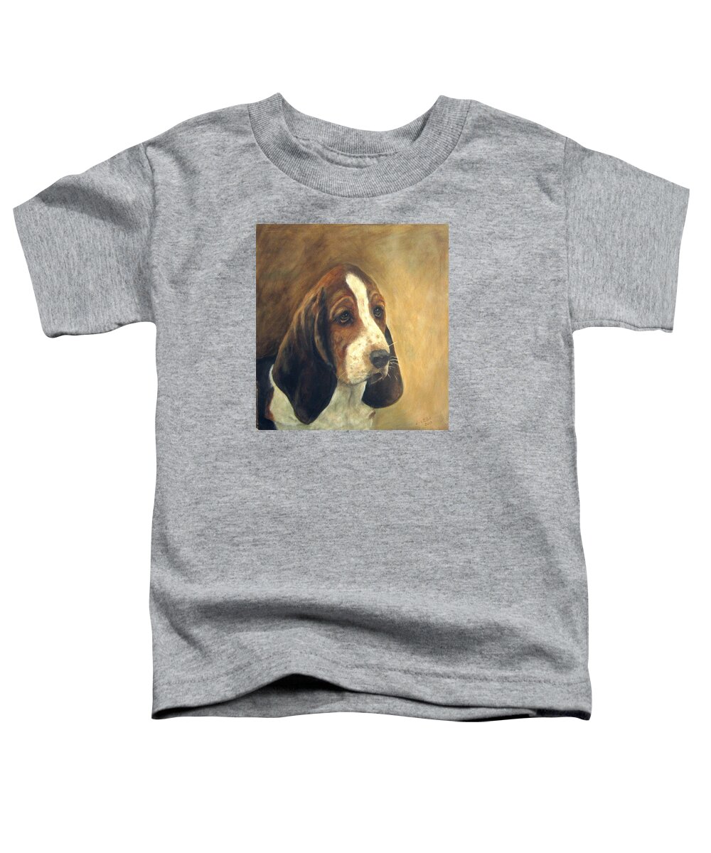 Bassets Toddler T-Shirt featuring the painting Winston by Elizabeth Ellis