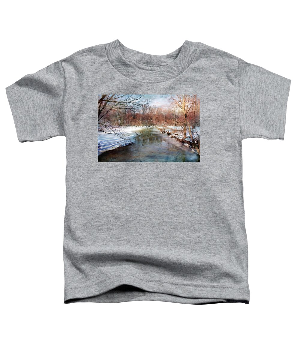 River Toddler T-Shirt featuring the photograph Winter at Cooper River by John Rivera