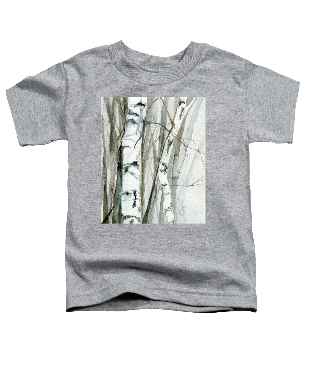 Trees Toddler T-Shirt featuring the painting Winter Birch by Laurie Rohner
