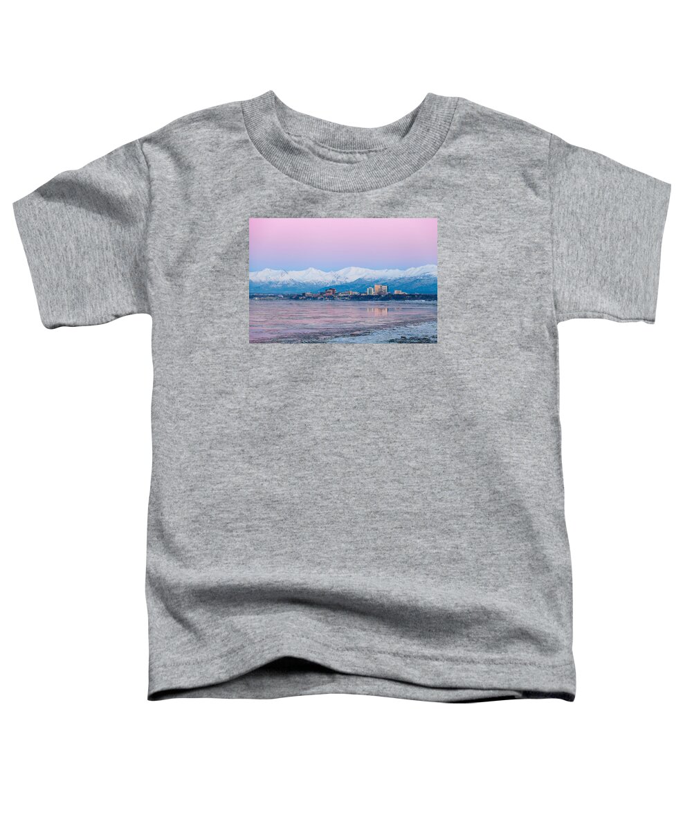 Alaska Toddler T-Shirt featuring the photograph Winter Sunset over Anchorage, Alaska by Scott Slone