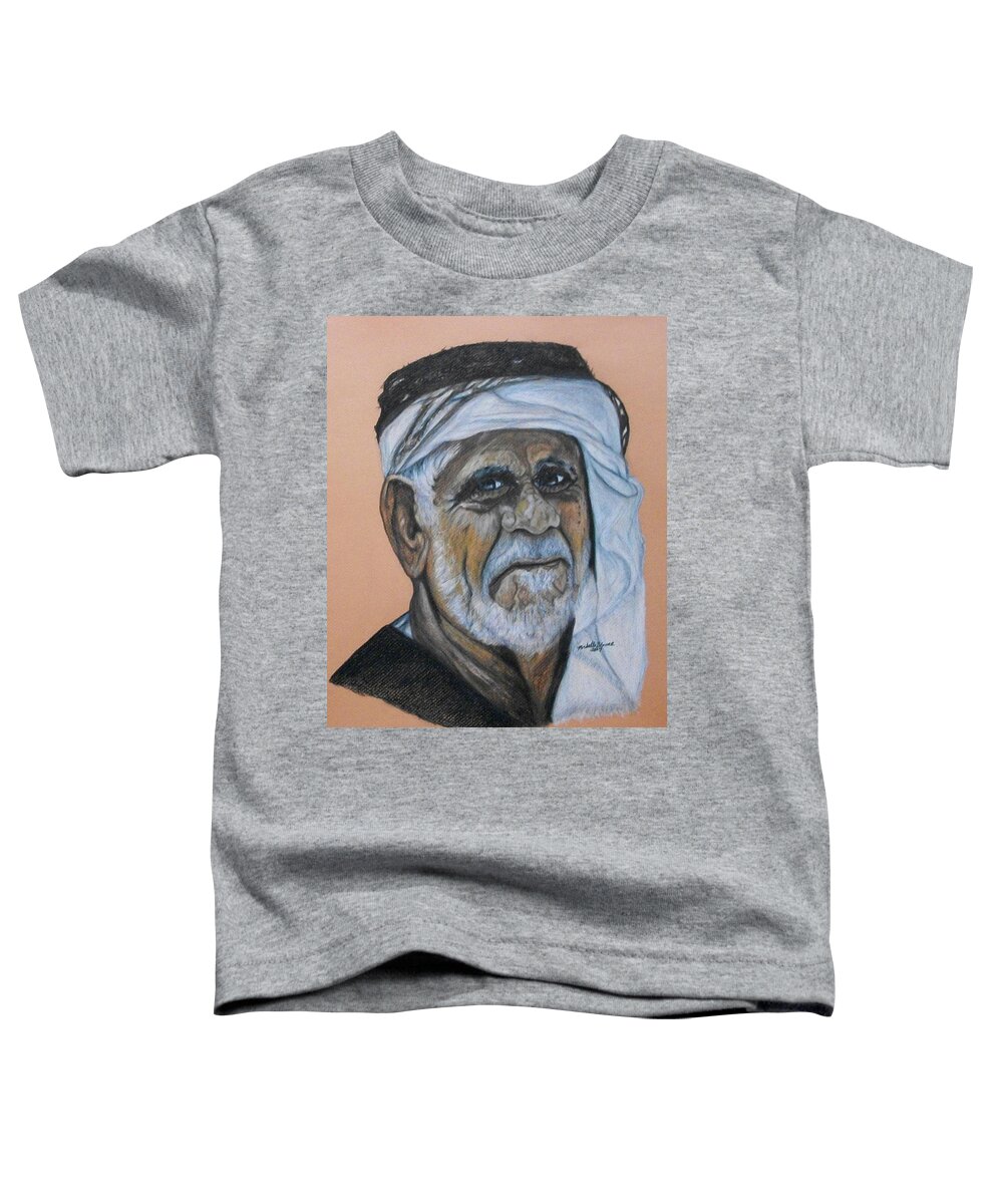 Portrait Toddler T-Shirt featuring the drawing Wisdom Portrait by Michelle Gilmore