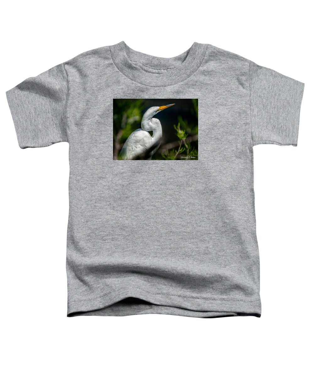 Christopher Holmes Photography Toddler T-Shirt featuring the photograph White Egret 2 by Christopher Holmes