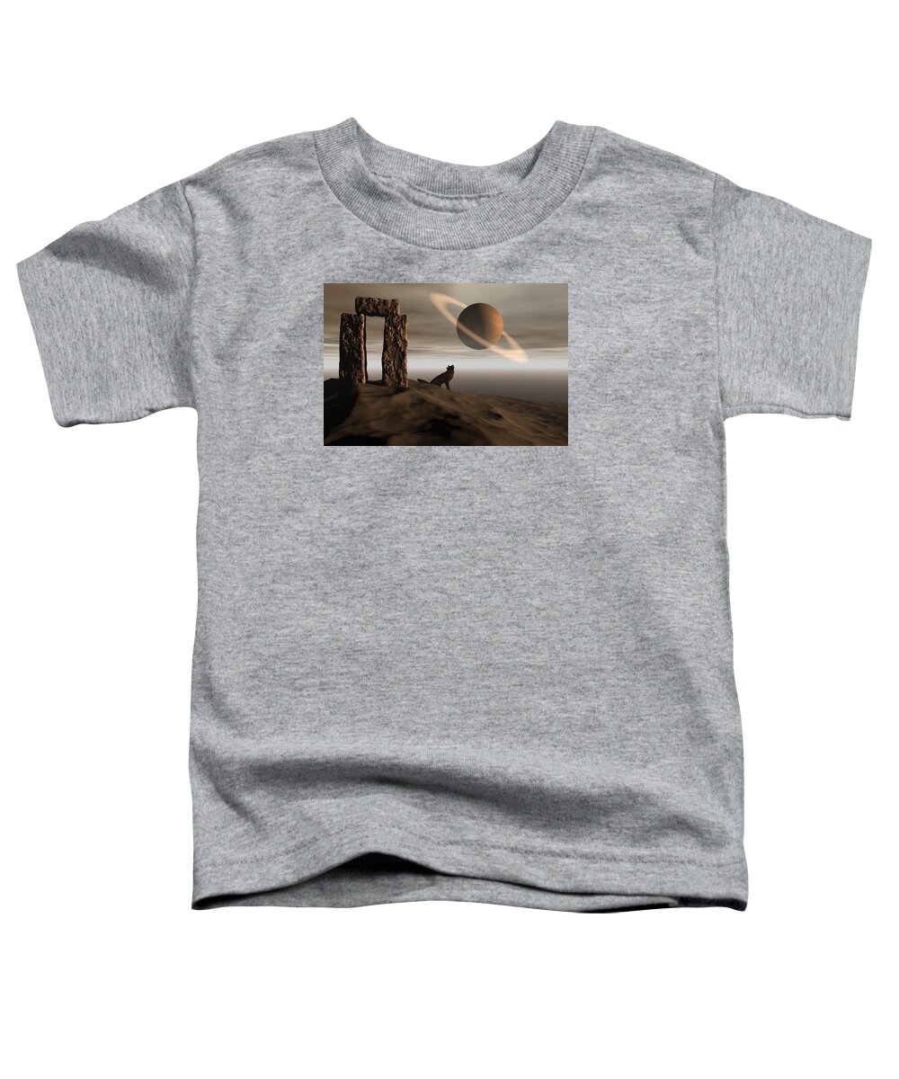 Bryce Toddler T-Shirt featuring the digital art Wolf song by Claude McCoy
