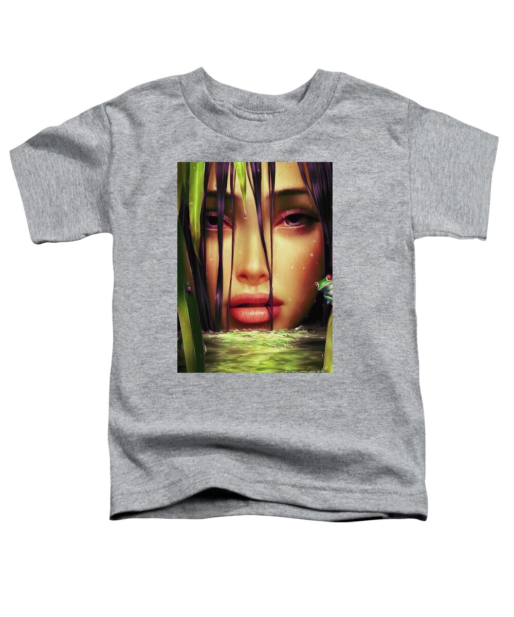 Surreal Toddler T-Shirt featuring the painting Woman in the lake by Gull G