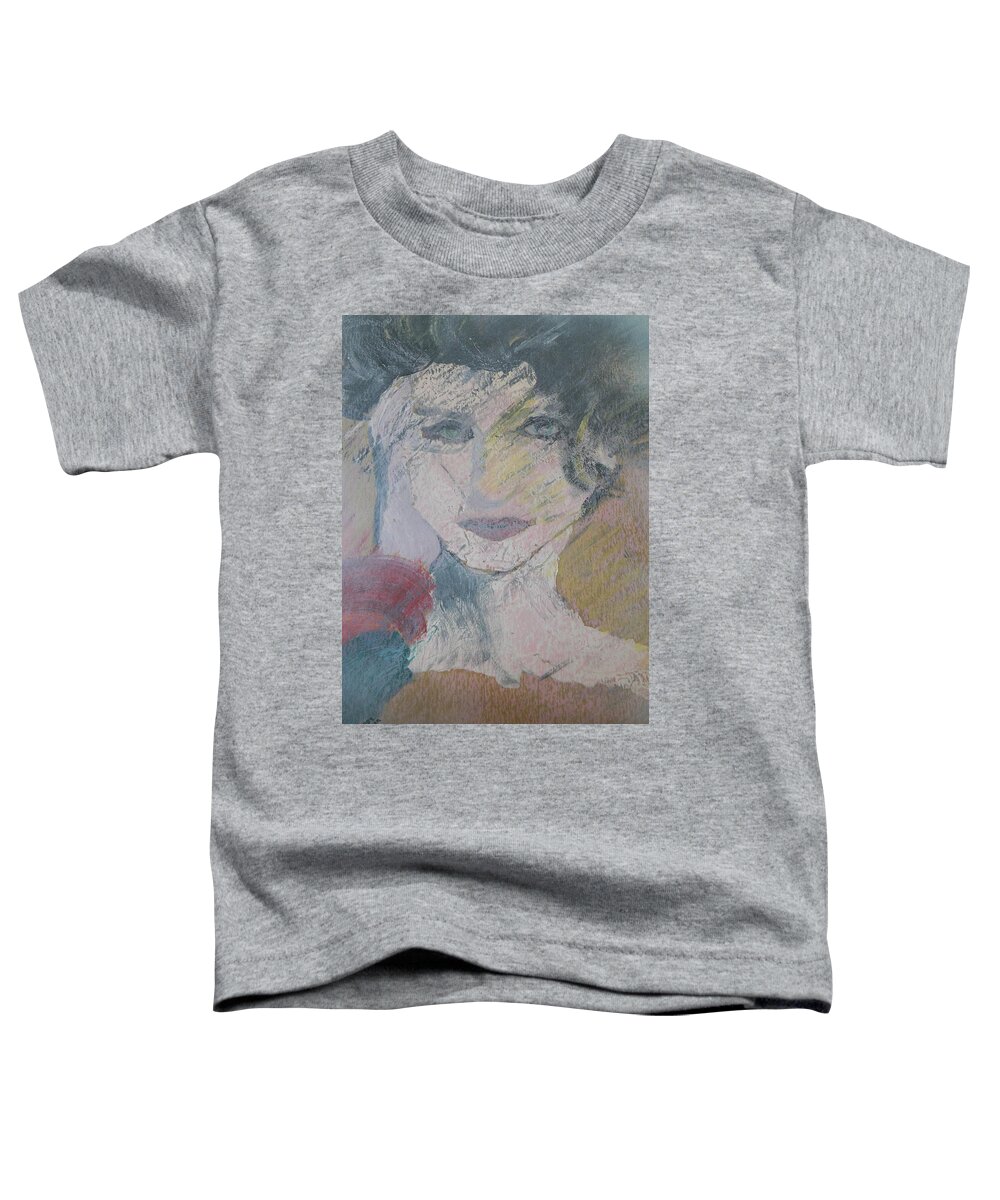 Portrait Toddler T-Shirt featuring the painting Woman's Portrait - Untitled by Marwan George Khoury