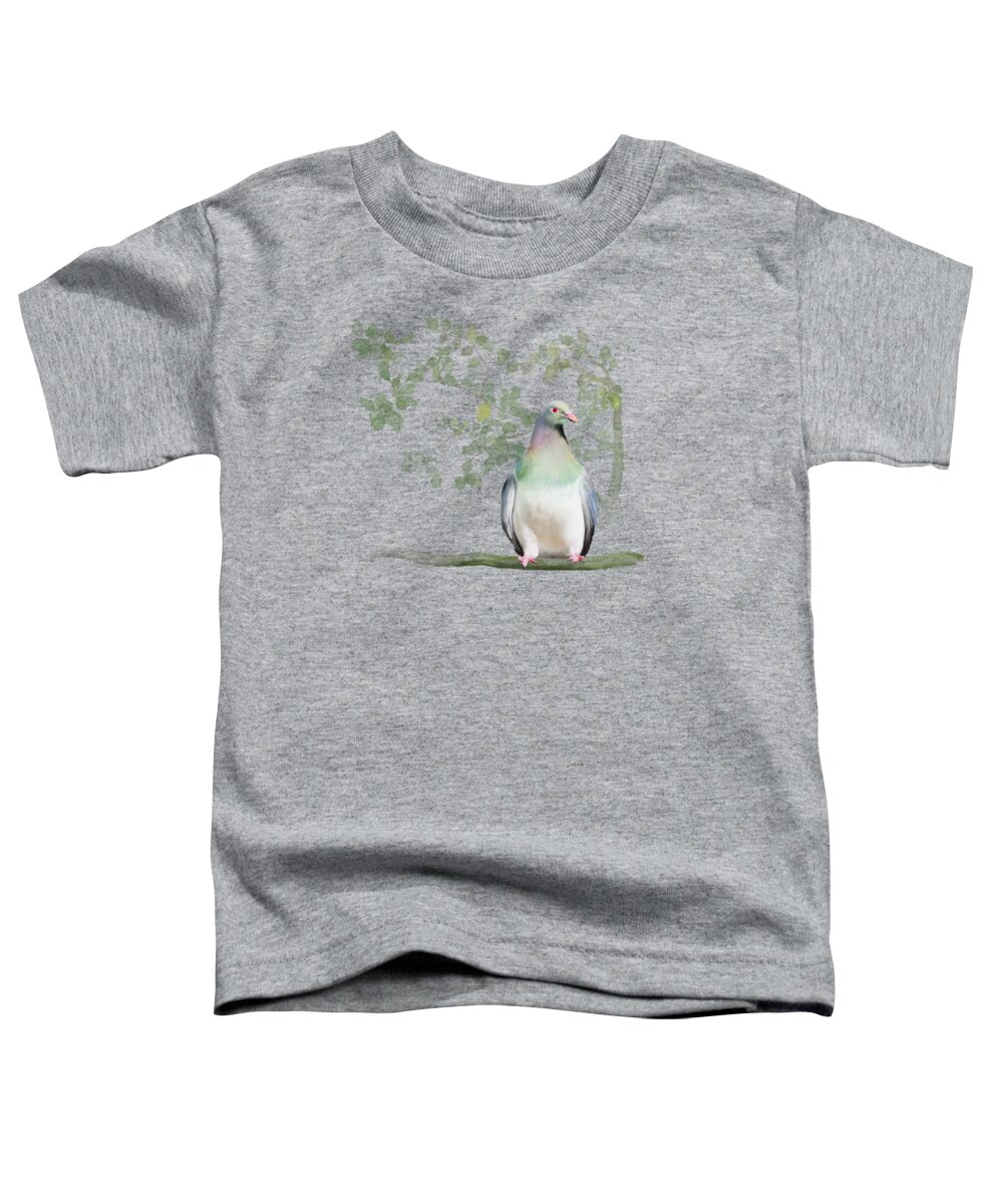 New Zealand Toddler T-Shirt featuring the painting Wood Pigeon by Ivana Westin
