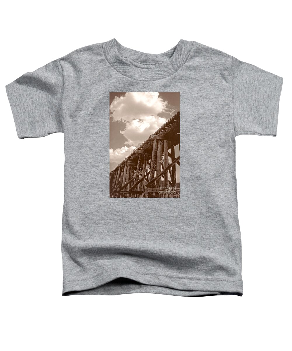 Wooden Train Trestle Toddler T-Shirt featuring the photograph Wooden Train Trestle  by Imagery by Charly