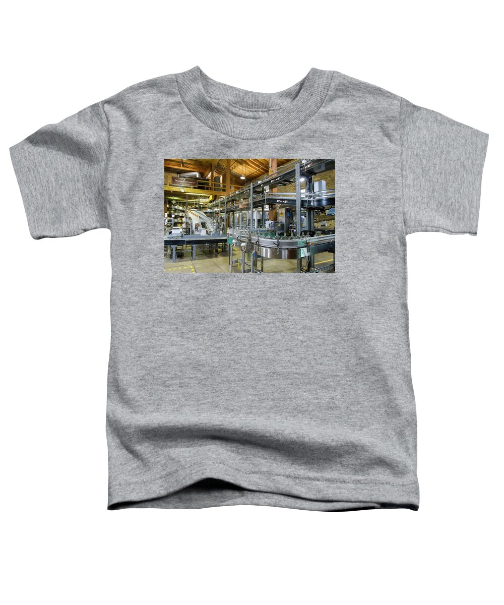 American Toddler T-Shirt featuring the photograph Woodford Reserves bottling process by Karen Foley
