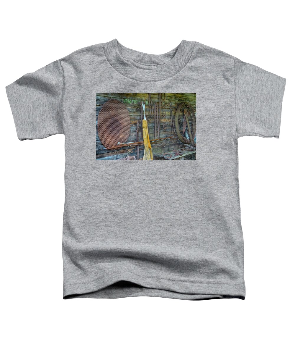 Shop Toddler T-Shirt featuring the photograph Work Shop by Dennis Dugan