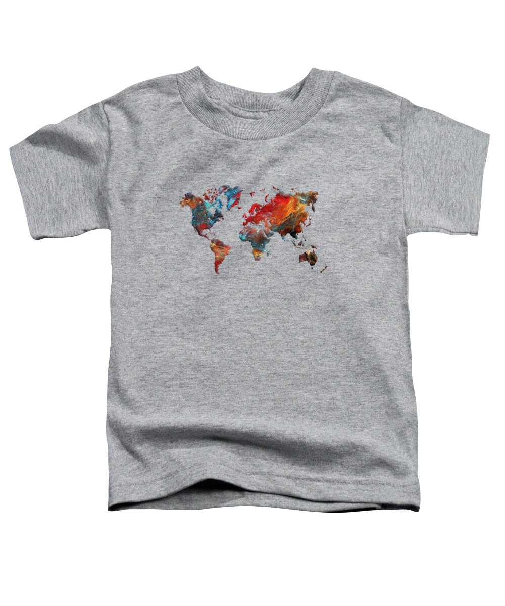 Map Of The World Toddler T-Shirt featuring the digital art World Map 2020 by Justyna Jaszke JBJart