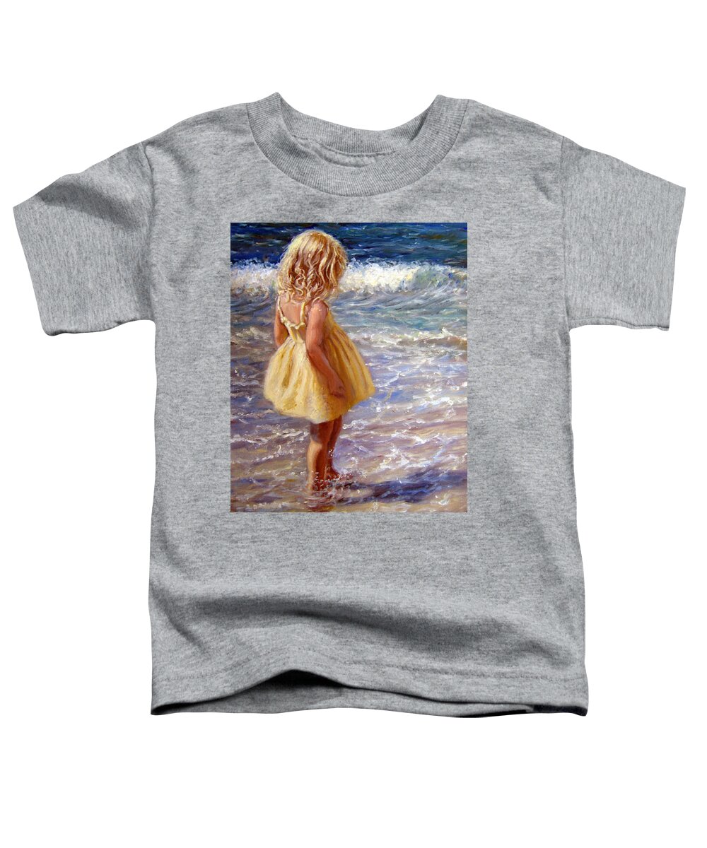 Yellow Dress Toddler T-Shirt featuring the painting Yellow Sundress by Marie Witte