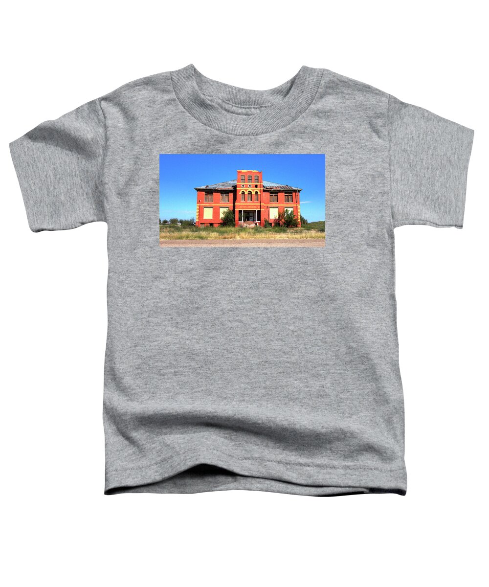 Toyah Toddler T-Shirt featuring the photograph Yoyah School House by Dorothy Cunningham