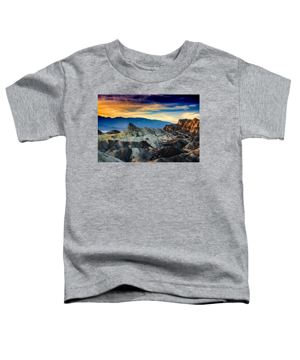 zabriskie Point Toddler T-Shirt featuring the photograph Zabriskie Point at Sundown by Janis Knight