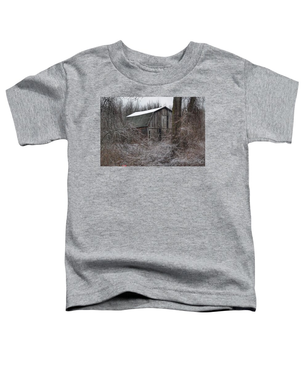 Barn Toddler T-Shirt featuring the photograph 0263 - Saginaw Road Grey by Sheryl L Sutter