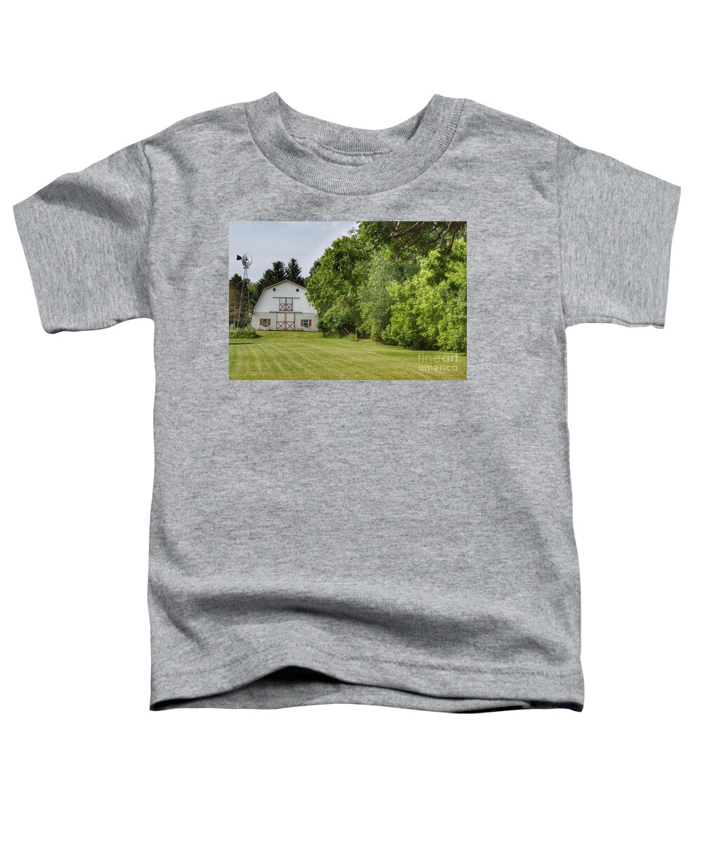 Barn Toddler T-Shirt featuring the photograph 0321 - Hunters Creek White by Sheryl L Sutter