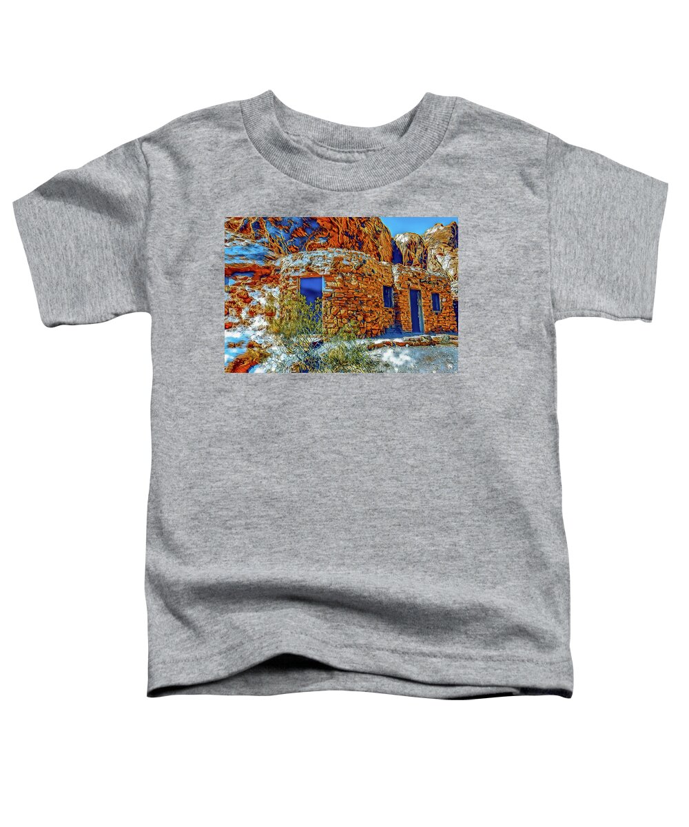 Stone House Toddler T-Shirt featuring the digital art Historic Stone House by Jerry Cahill