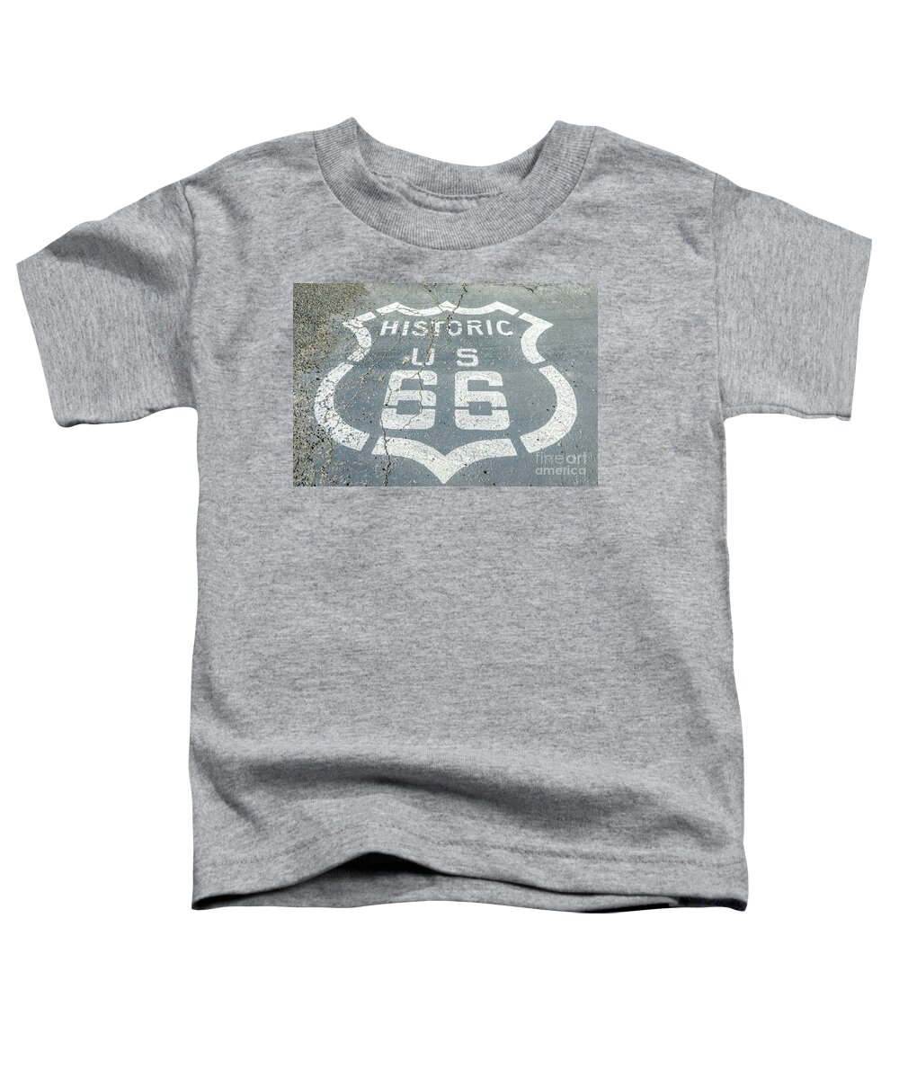 Route 66 Toddler T-Shirt featuring the photograph Route 66 Street Sign #1 by Benny Marty