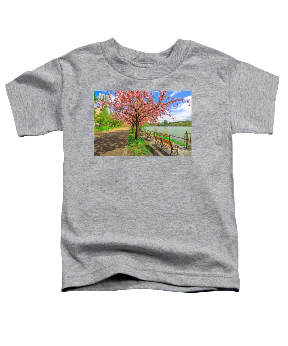 Ueno Park Toddler T-Shirt featuring the photograph Ueno Park cherry blossom #1 by Benny Marty