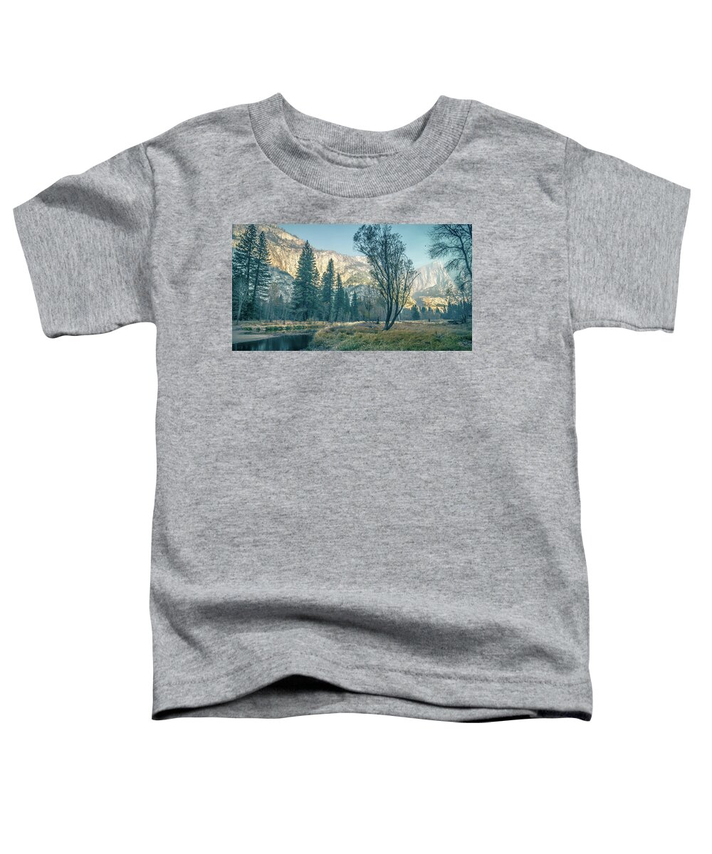 Morning Toddler T-Shirt featuring the photograph Yosemite Valley on sunny autumn morning #1 by Alex Grichenko