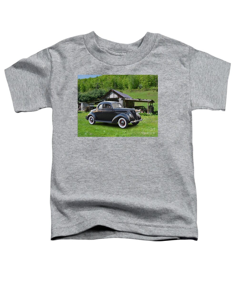 1937 Toddler T-Shirt featuring the photograph 1937 Ford Coupe, Wisconsin Lean-To by Ron Long