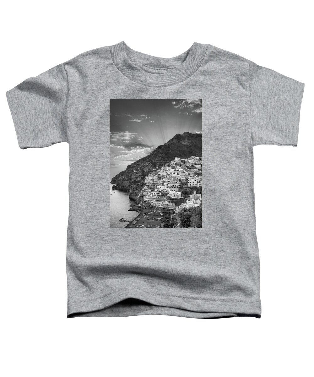 Amalfi Toddler T-Shirt featuring the photograph Positano Sunset #2 by Inge Johnsson