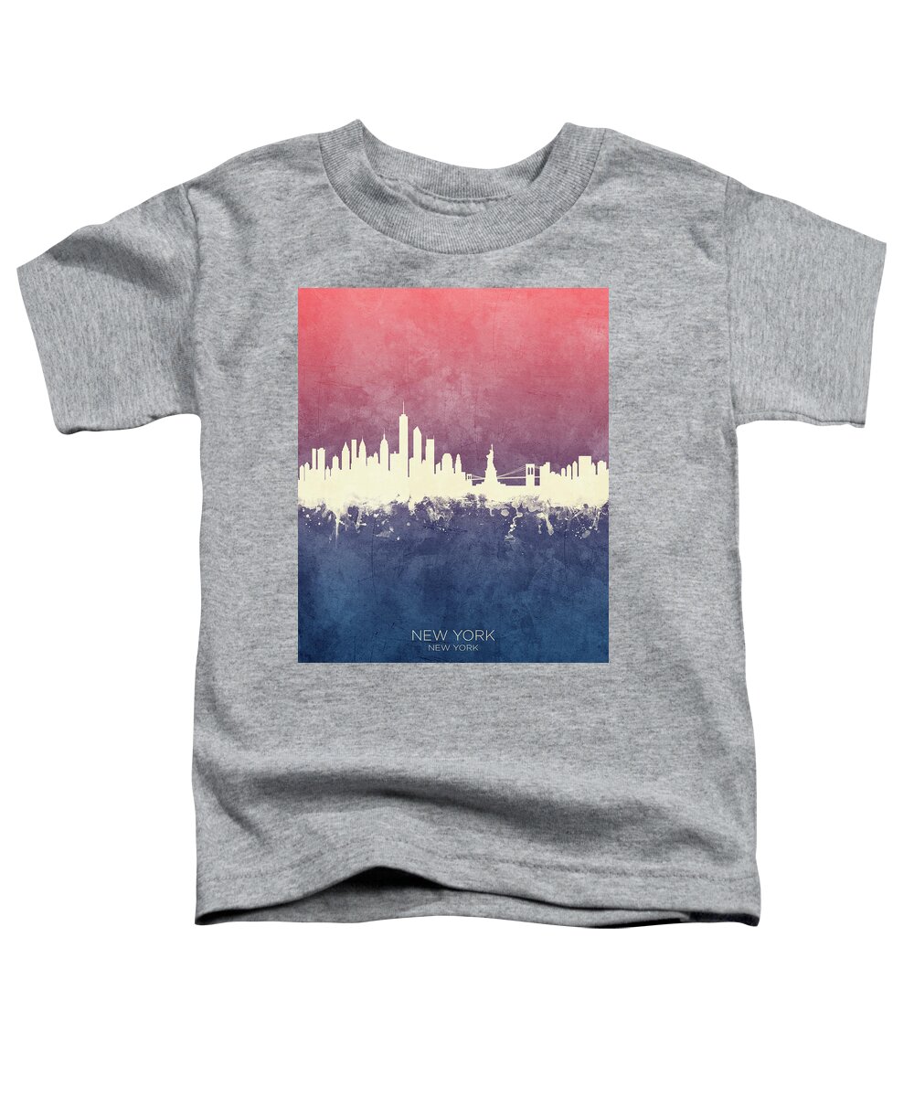 New York Toddler T-Shirt featuring the digital art New York Skyline #46 by Michael Tompsett