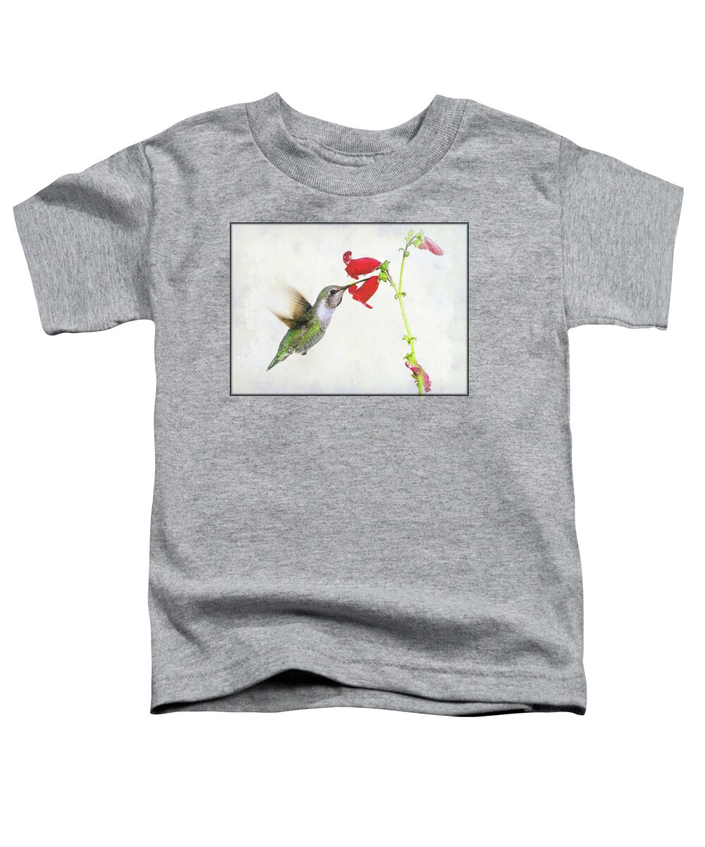 Hummingbirds Toddler T-Shirt featuring the photograph A Moment In Time by Elaine Malott