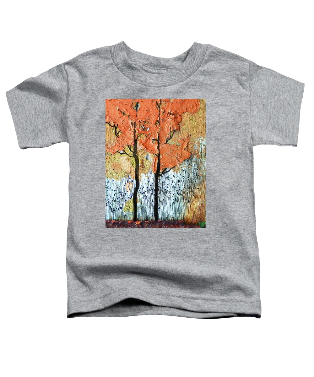 Abstract Toddler T-Shirt featuring the painting Abstract Fall Trees 300 by Sharon Williams Eng