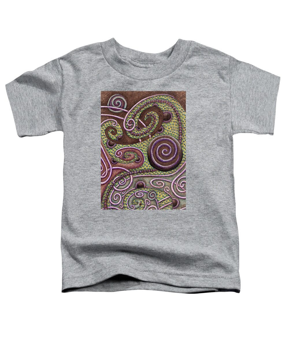 Whimsical Toddler T-Shirt featuring the painting Abstract Spiral 9 by Amy E Fraser