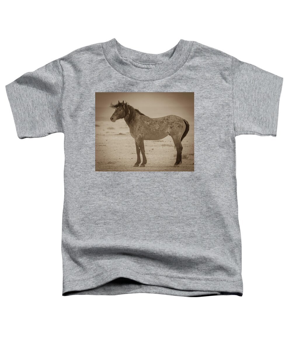 Wild Horse Toddler T-Shirt featuring the photograph Against the Wind by Mary Hone