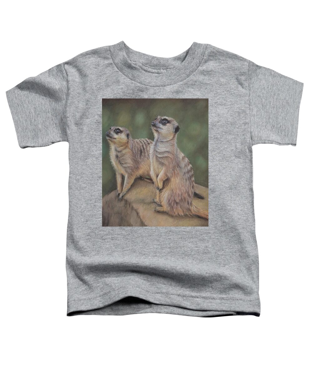 Meerkats Toddler T-Shirt featuring the drawing Alliance by Kirsty Rebecca