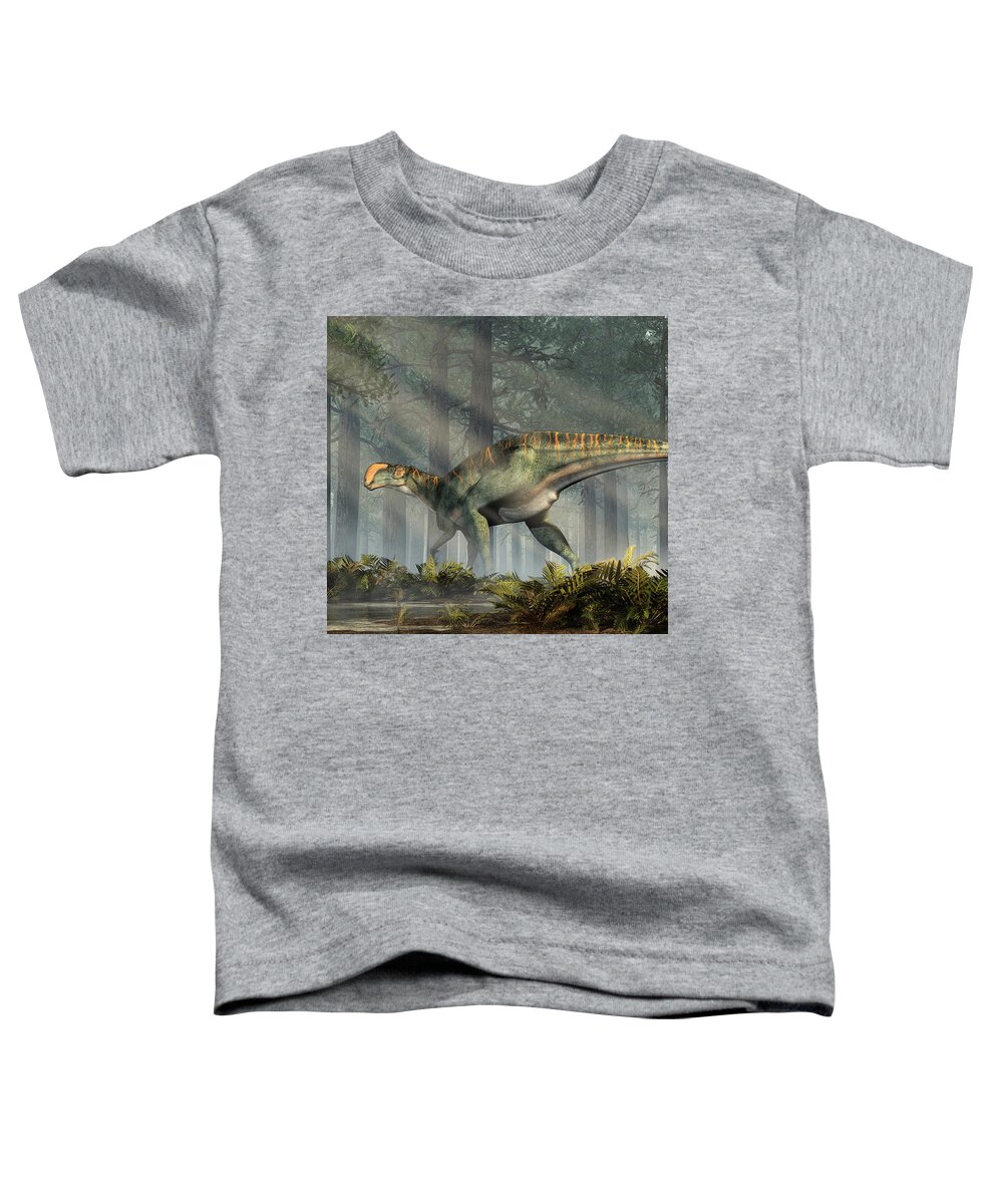 Altirhinus Toddler T-Shirt featuring the digital art Altirhinus in a Forest by Daniel Eskridge