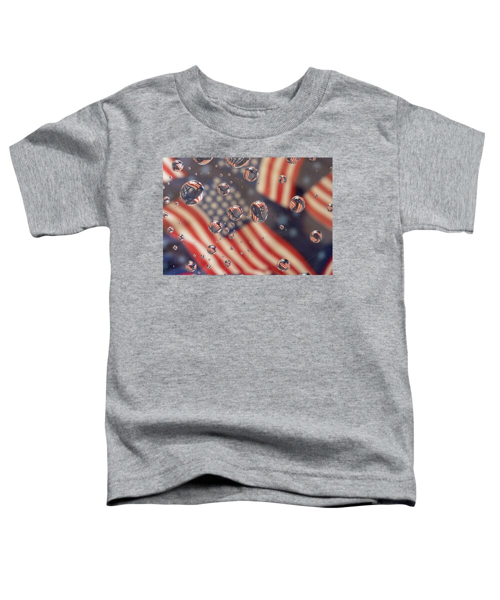 American Flag Toddler T-Shirt featuring the photograph American flag by Minnie Gallman