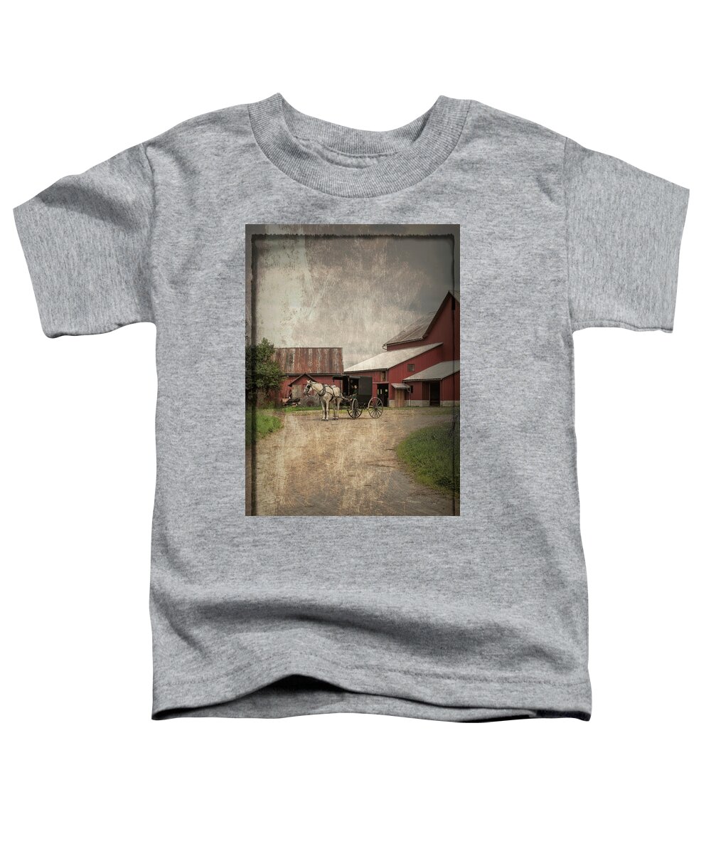 Amish Toddler T-Shirt featuring the photograph Amish Road Trip by Deborah Penland
