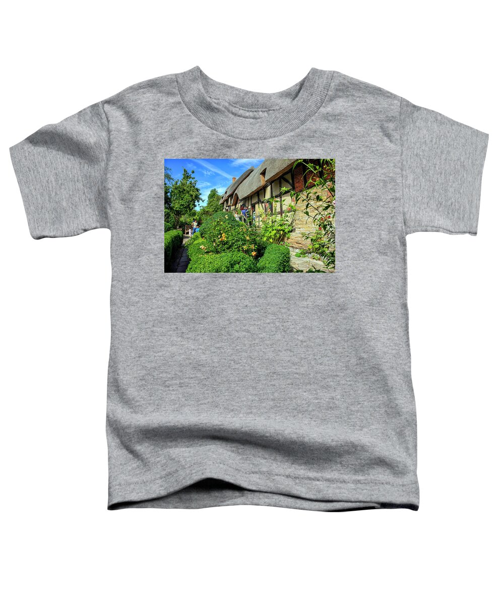 Shakespeare Toddler T-Shirt featuring the photograph Anne Hathaway's Cottage by Chris Smith