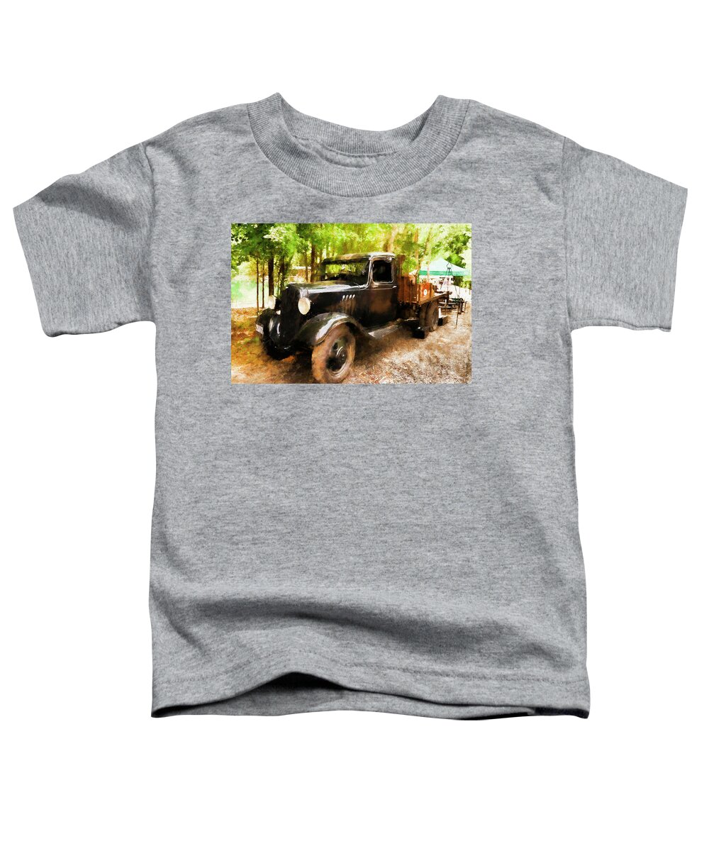 Truck Toddler T-Shirt featuring the photograph Antique Black Truck by Ola Allen
