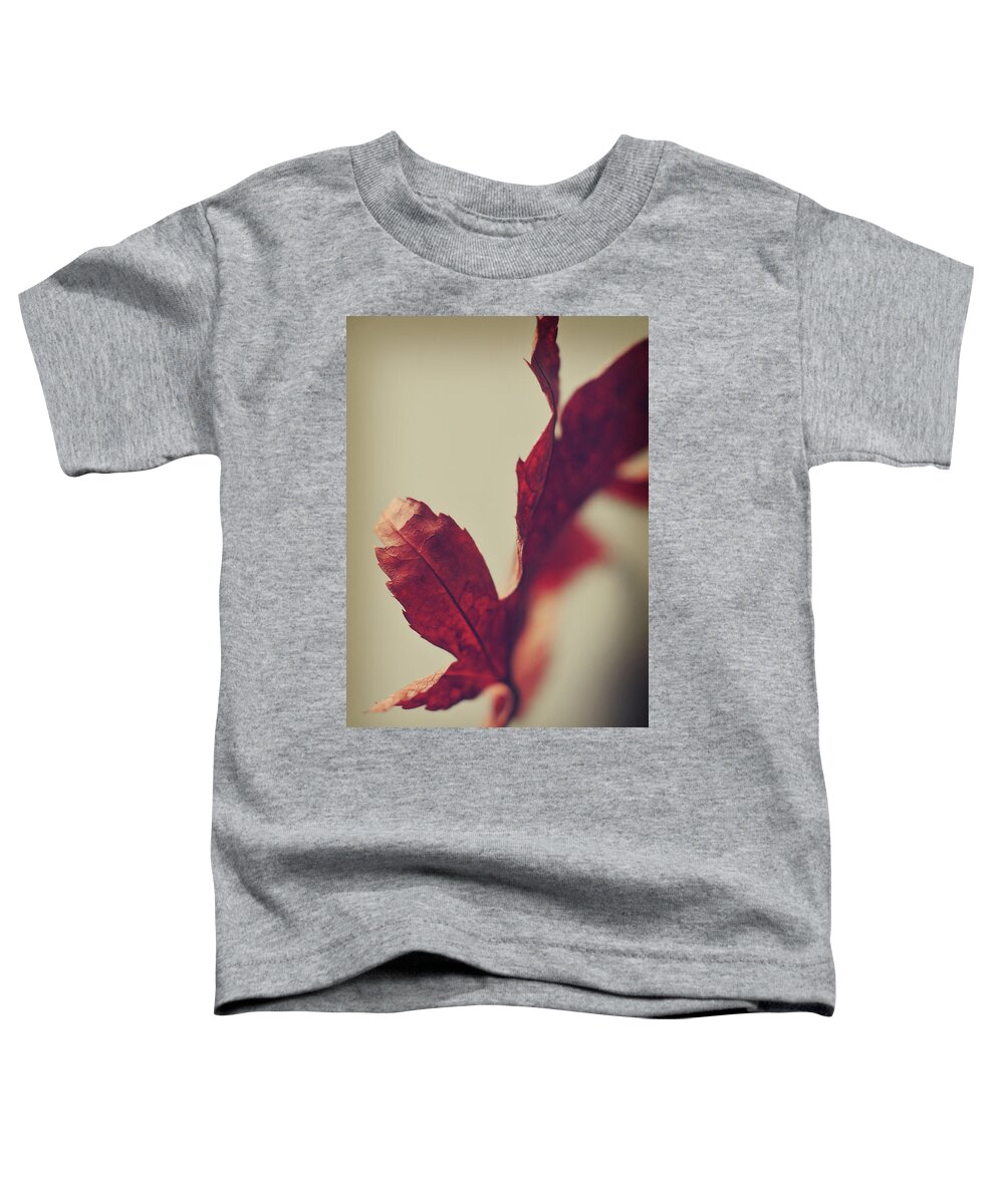 Red Leaf Toddler T-Shirt featuring the photograph Anxious Nights by Michelle Wermuth