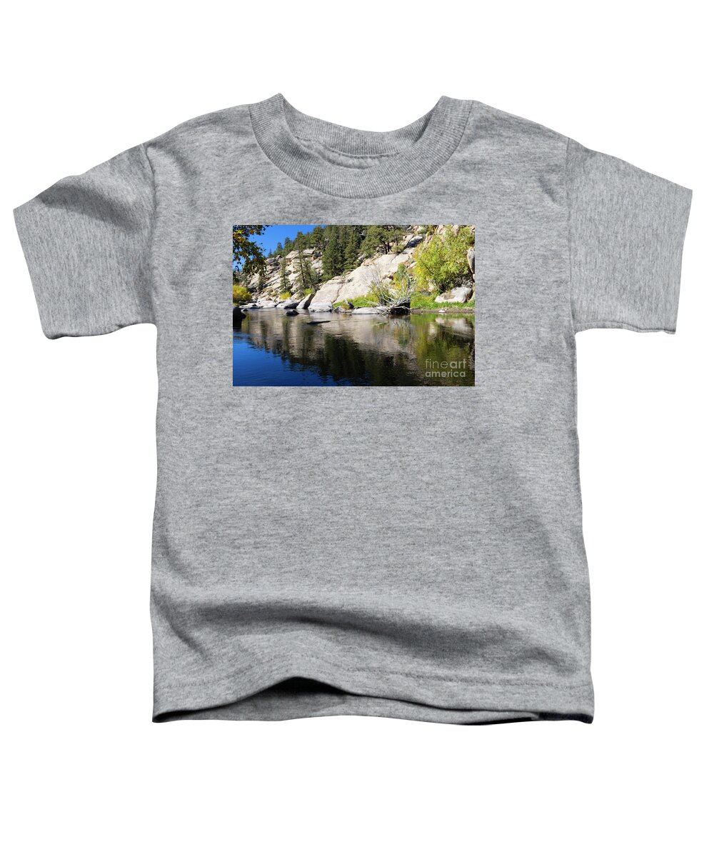 Eleven Mile Canyon Toddler T-Shirt featuring the photograph Autumn Reflections on the South Platte River by Steven Krull