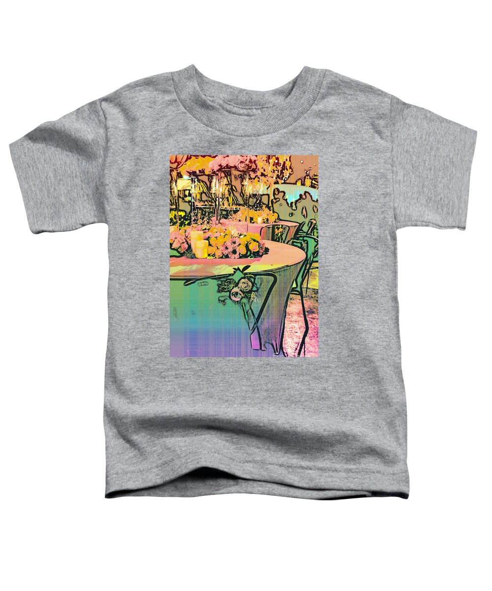 Abstract Toddler T-Shirt featuring the digital art Awaiting Party by Sandy Moulder