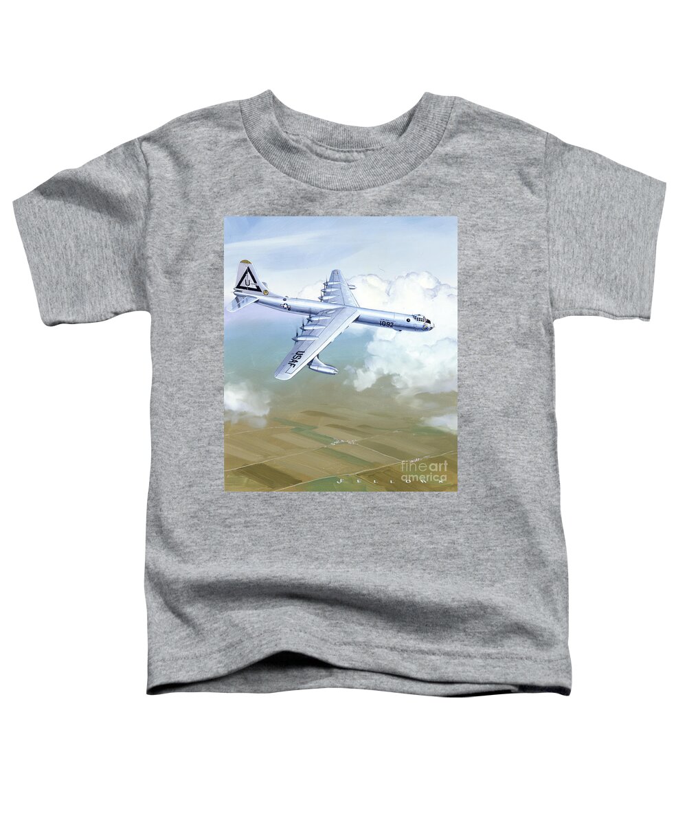 Military Aircraft Toddler T-Shirt featuring the painting Convair B-36 Peacemaker by Jack Fellows