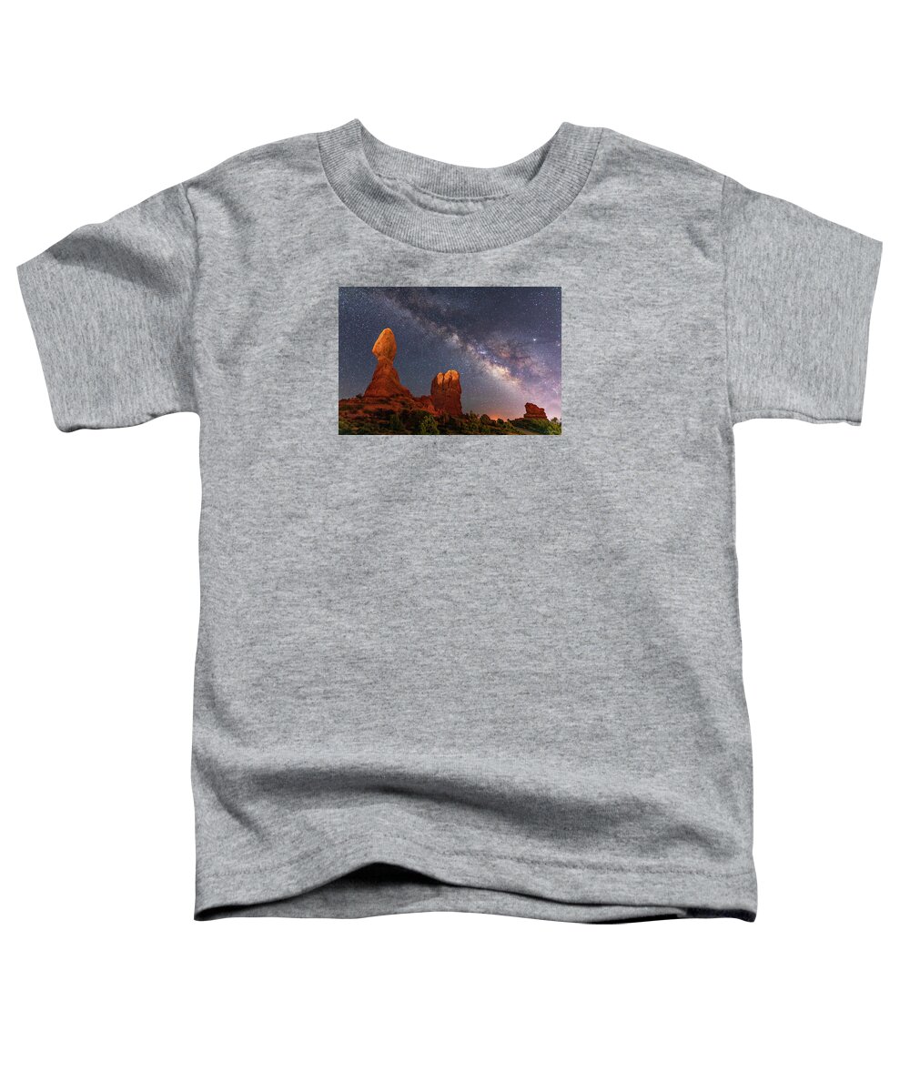 Utah Toddler T-Shirt featuring the photograph Balanced Rock Night by Dan Norris