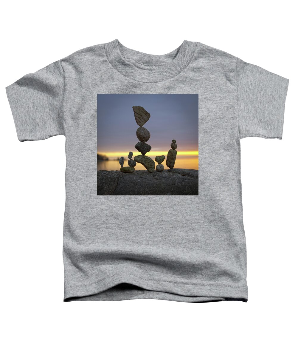 Meditation Zen Yoga Mindfulness Stones Nature Land Art Balancing Sweden Toddler T-Shirt featuring the photograph Balancing art #5 by Pontus Jansson