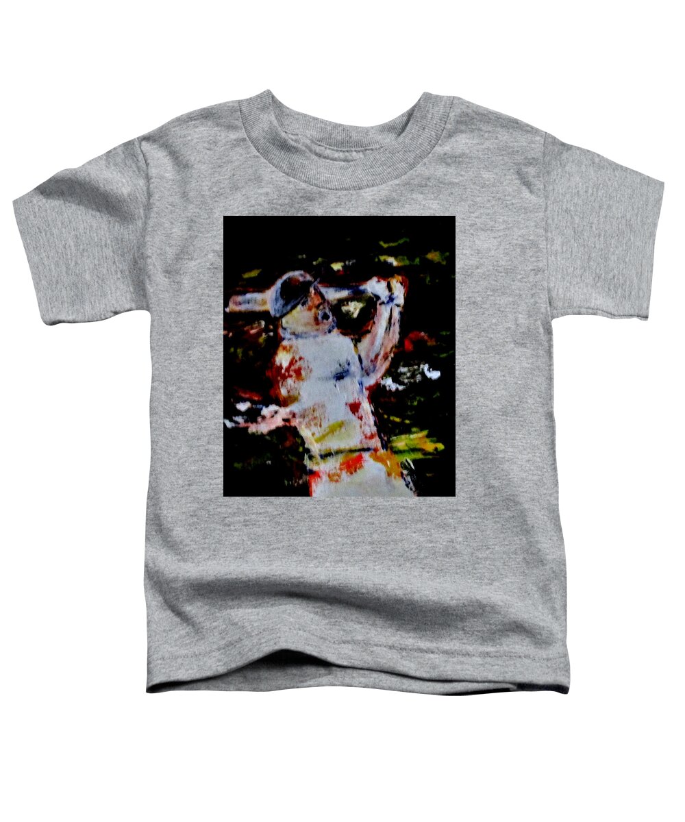 Sports Toddler T-Shirt featuring the painting Baseball Power 1 by Clyde J Kell