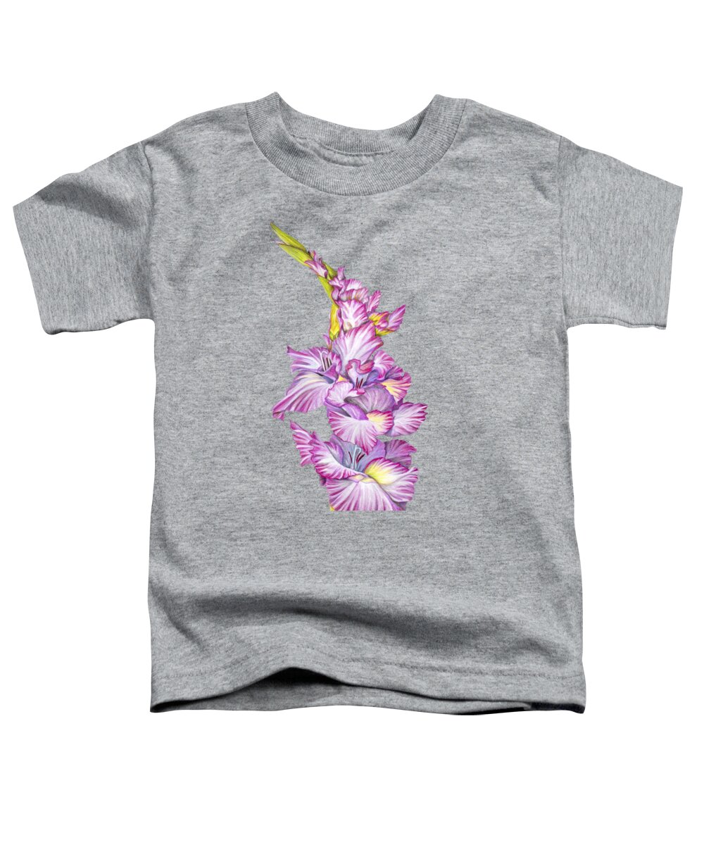 Gladiola Toddler T-Shirt featuring the drawing Be Glad by Nancy Cupp