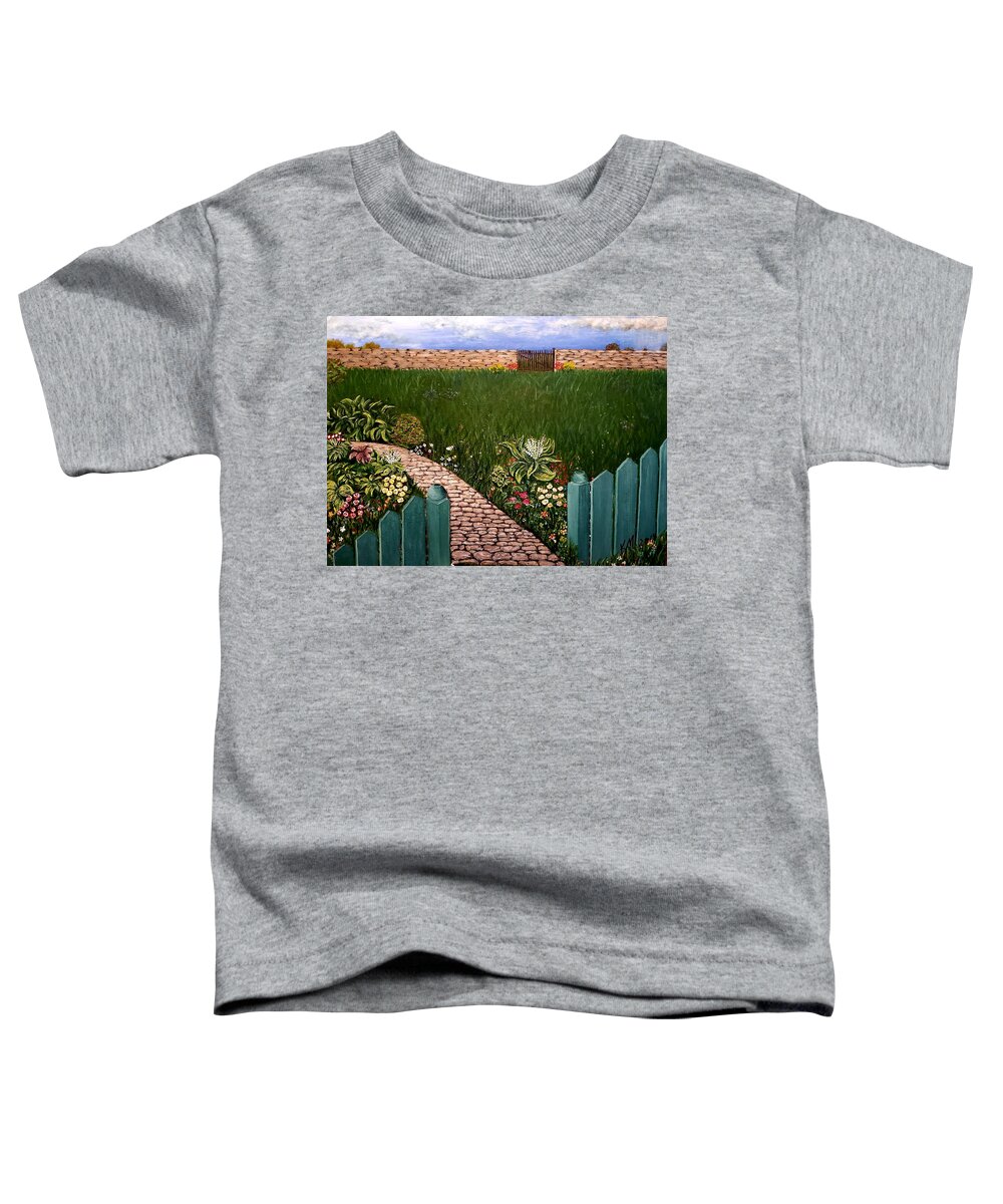 Garden Toddler T-Shirt featuring the painting Beauty on a stormy day by Kathlene Melvin