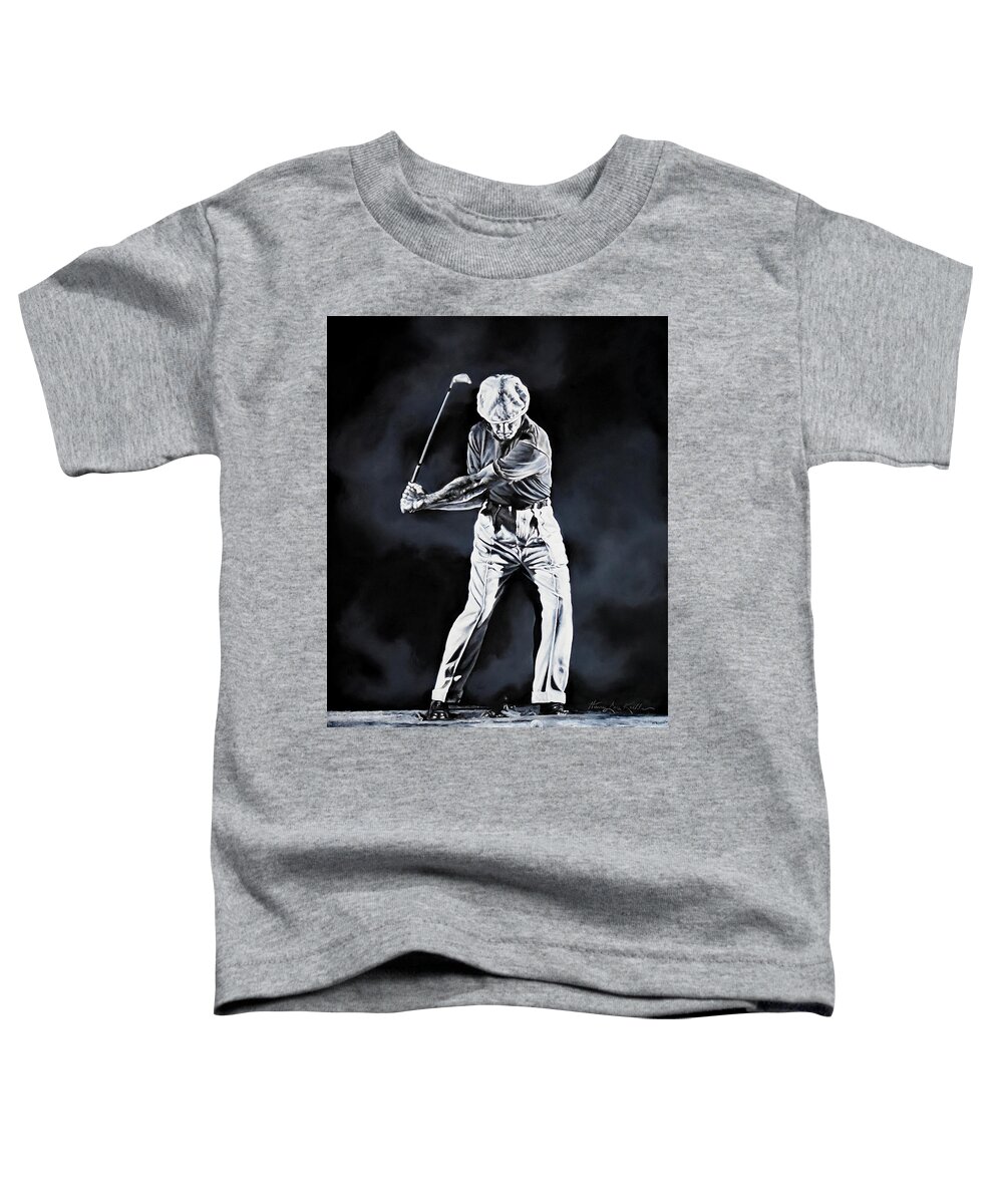 Golf Toddler T-Shirt featuring the painting Ben Hogan Swing 2 by Hanne Lore Koehler