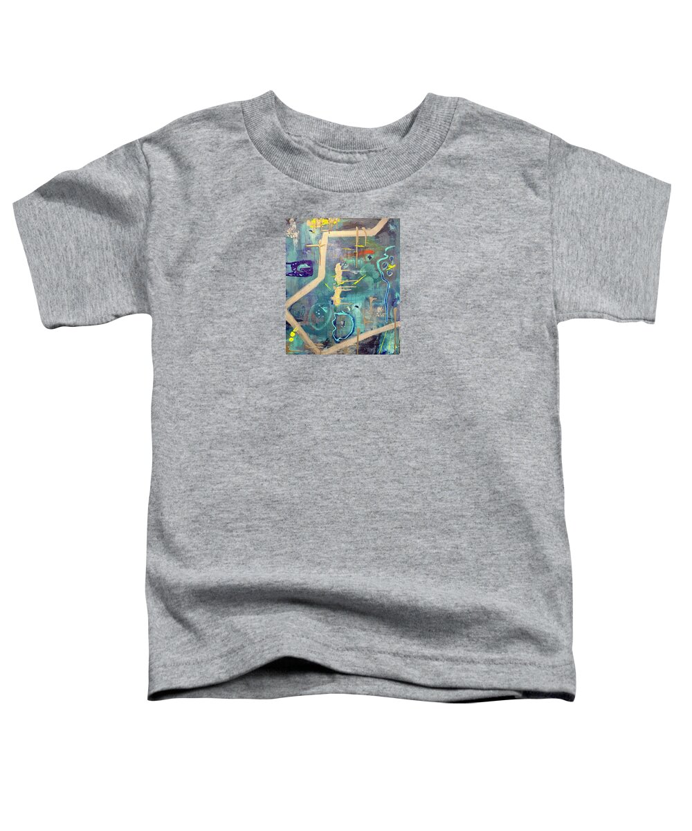 Abstract Toddler T-Shirt featuring the painting Tribal Mood by Laura Jaffe
