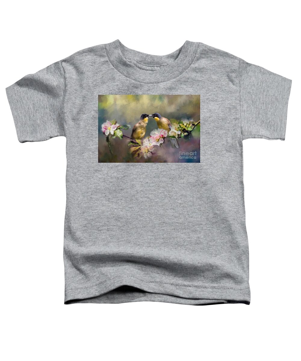 Bird Toddler T-Shirt featuring the photograph Blue Crowned Love by Ed Taylor